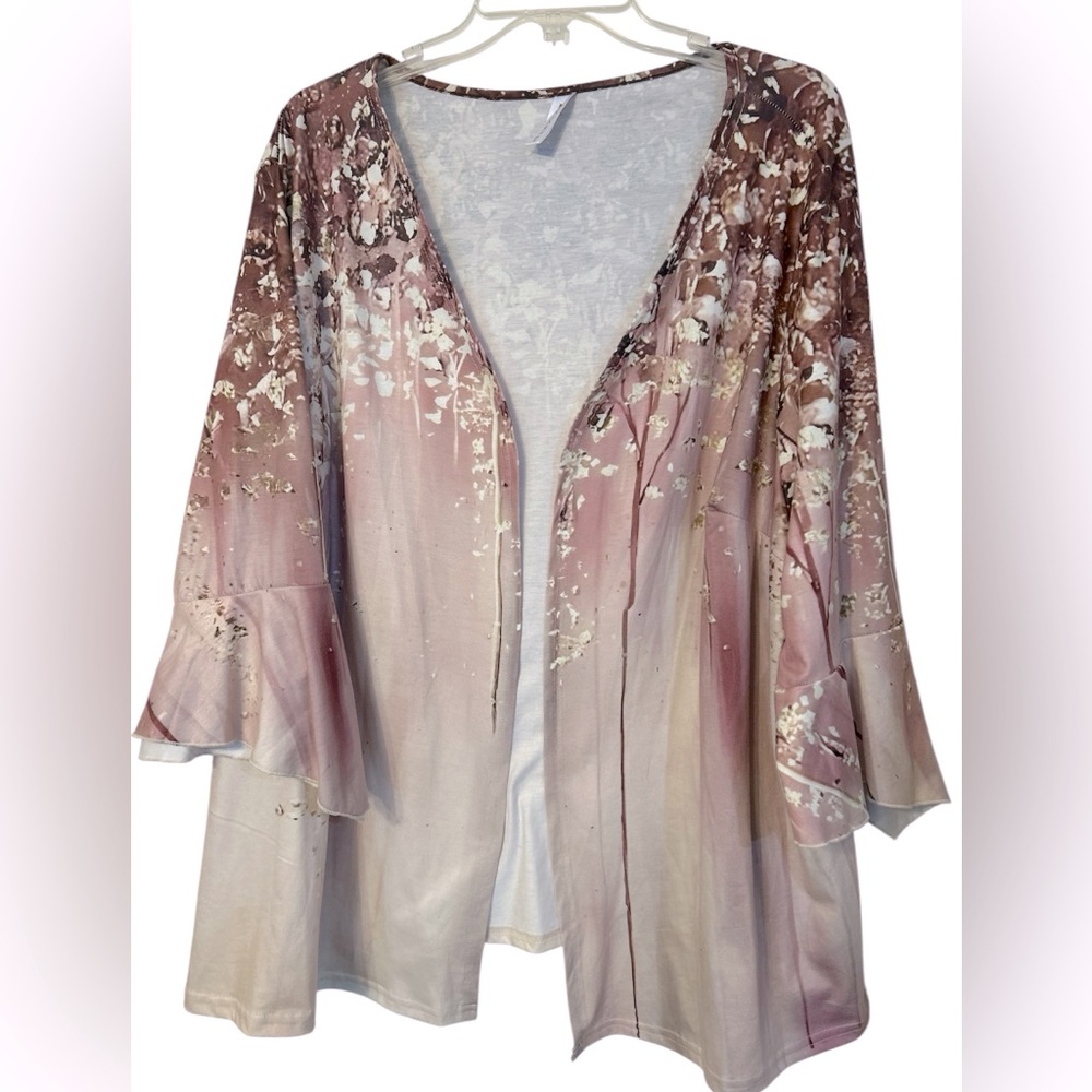 Zolucky pink and cream satiny overpiece, size 4X